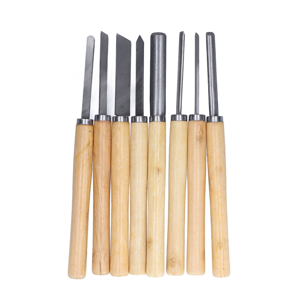 Skew Chisel Wood - Set di 8 Scalpelli per Tornitura