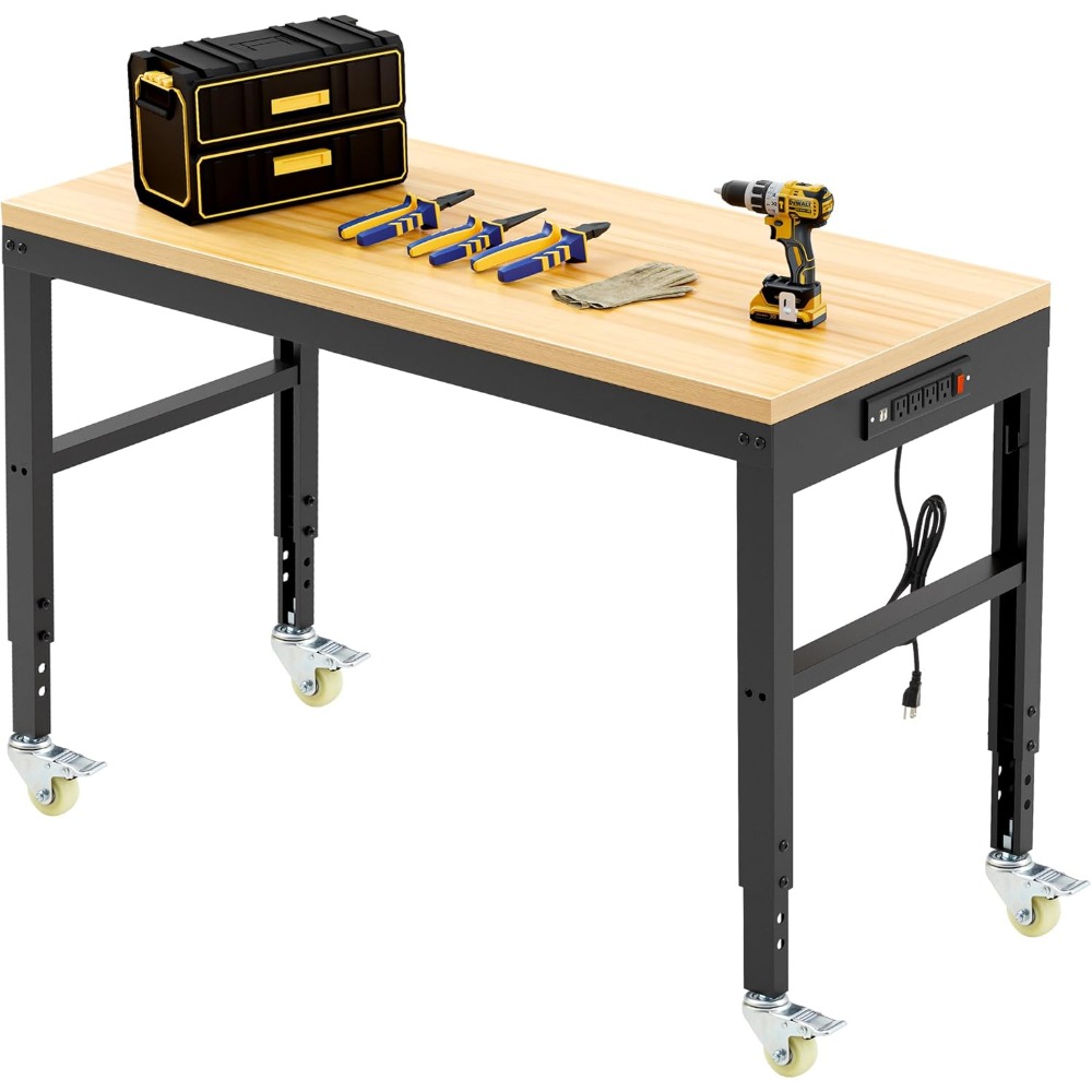 Woodworking Work Table - Banco da lavoro regolabile, banco da