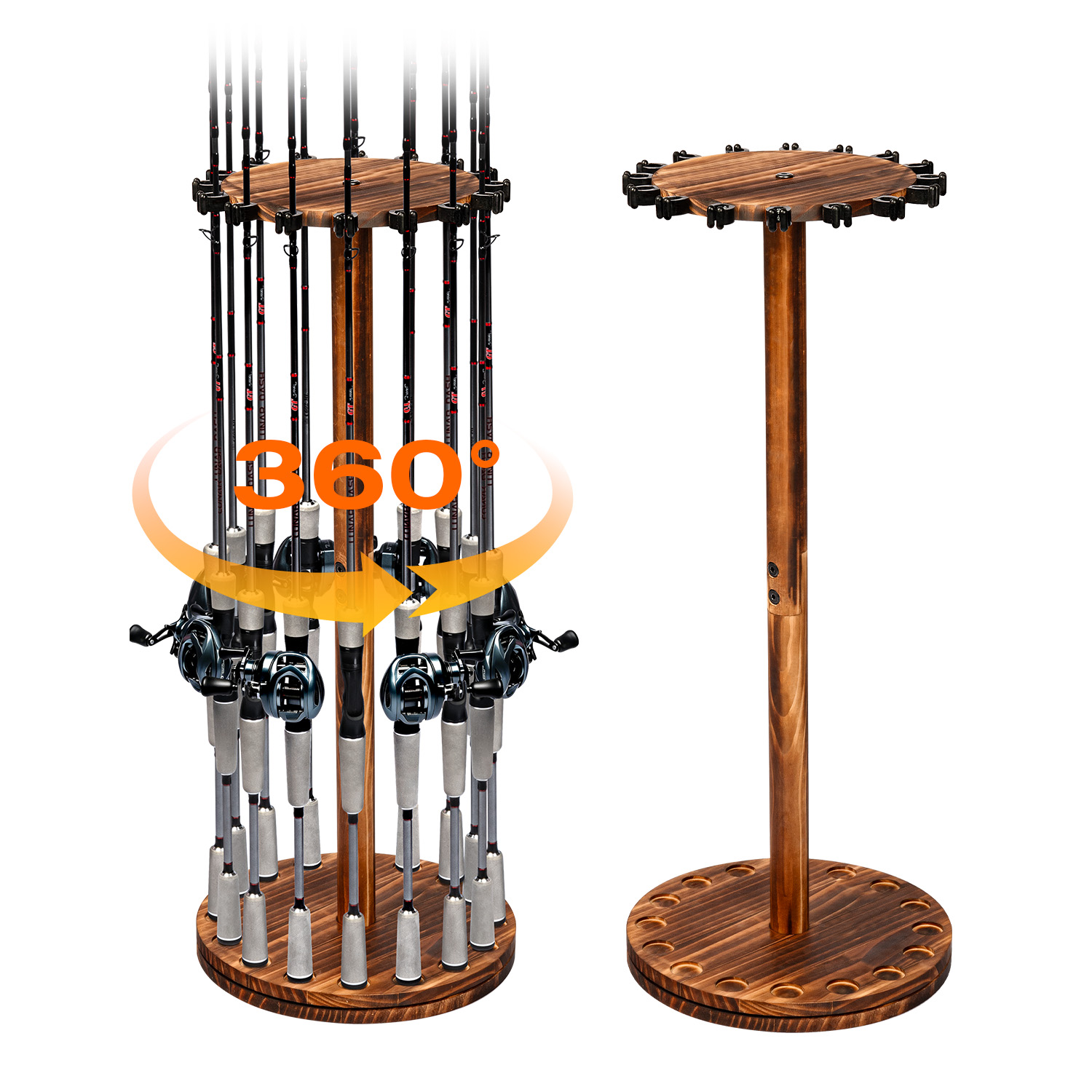 Woodworking Show - Portacanne da Pesca Rotante in Legno
