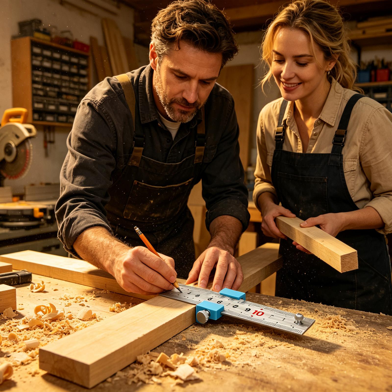 Woodworking Workshop - Strumenti per Falegnameria: Righello da Falegnameria,